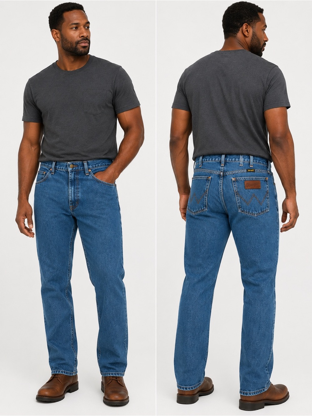 Wrangler Mens Jeans 40x36 Relaxed Fit Blue Denim Western Cowboy Classic USA